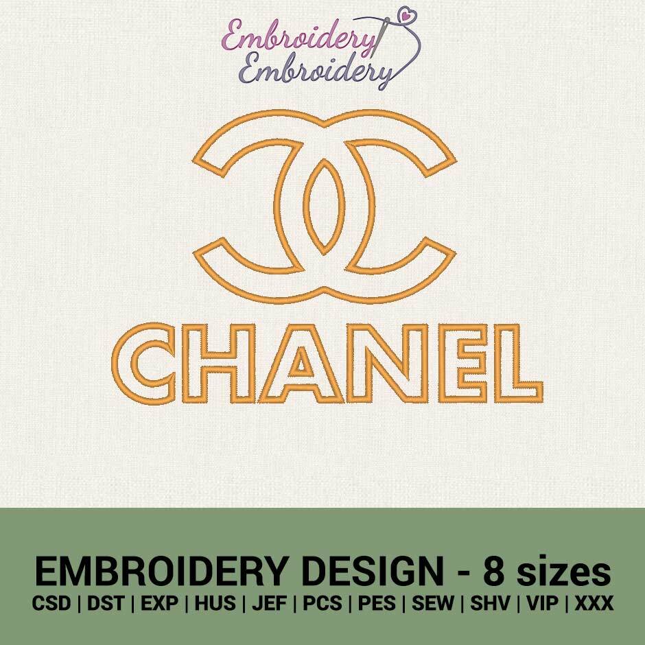 Chanel outline logo machine embroidery design new download