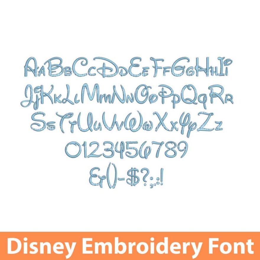 Disney font embroidery design