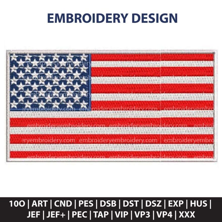 USA flag Embroidery design