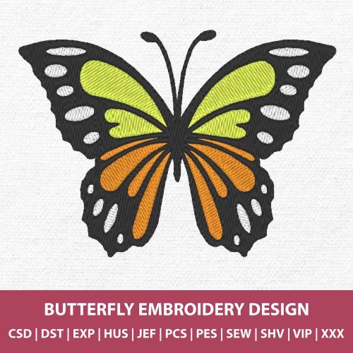 BUTTERFLY MACHINE EMBROIDERY DESIGN