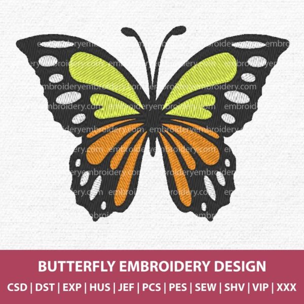 Monarch Butterfly Machine embroidery design files instant download