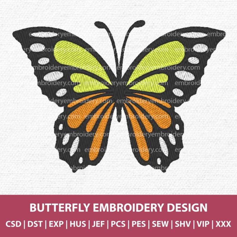 BUTTERFLY MACHINE EMBROIDERY DESIGN