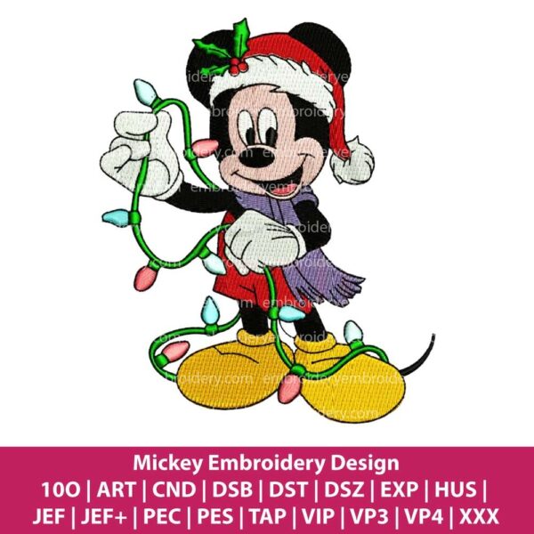 Christmas Mickey Embroidery Design
