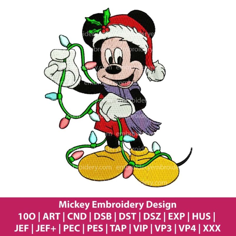 CHRISTMAS MICKEY EMBROIDERY DESIGN MACHINE EMBROIDERY DESIGN
