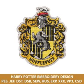 Hufflepuff Crest embroidery design