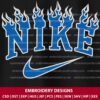 Nike Flame Machine Embroidery Design files instant download