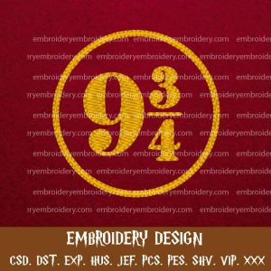 Platform 9 3/4 embroidery design