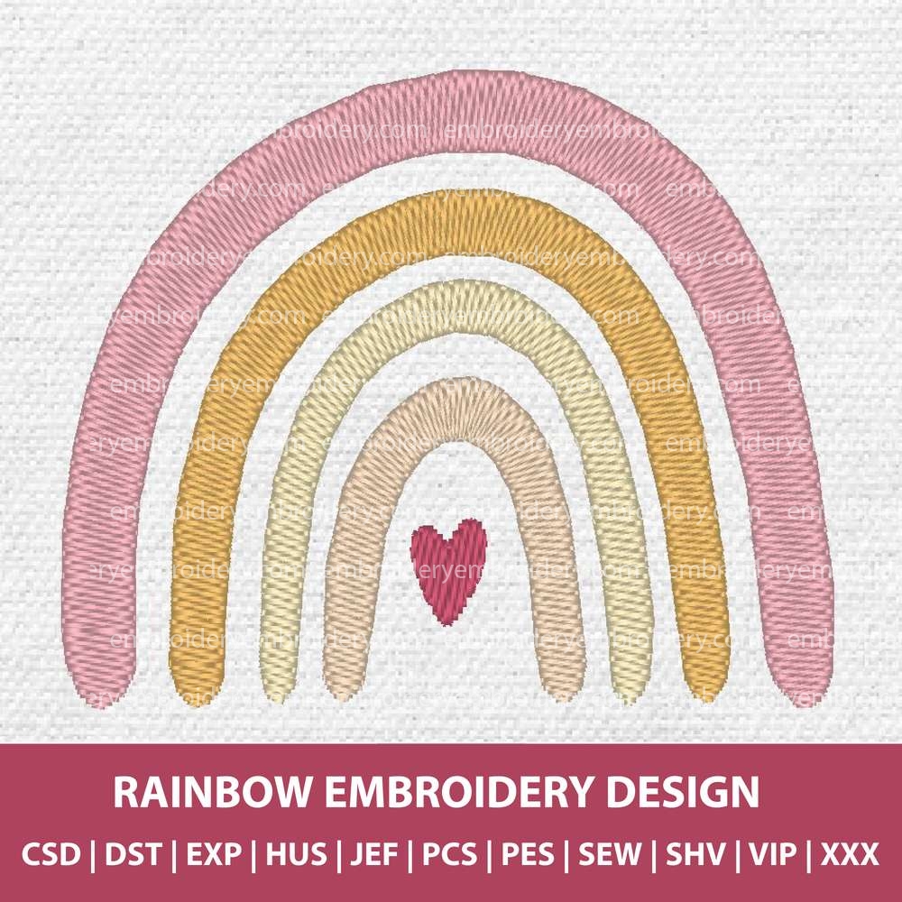 Creative Rainbow Embroidery Design Machine Embroidery Pattern Sizes