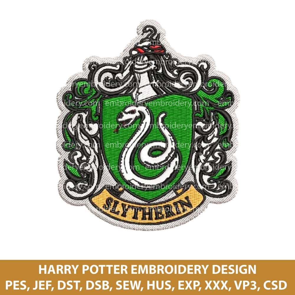 Slytherin Harry Potter Machine Embroidery Design 