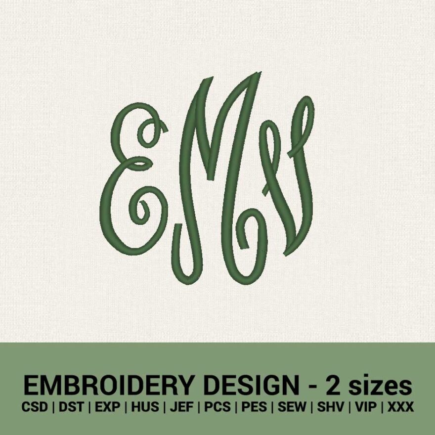 Elegant Monogram embroidery font