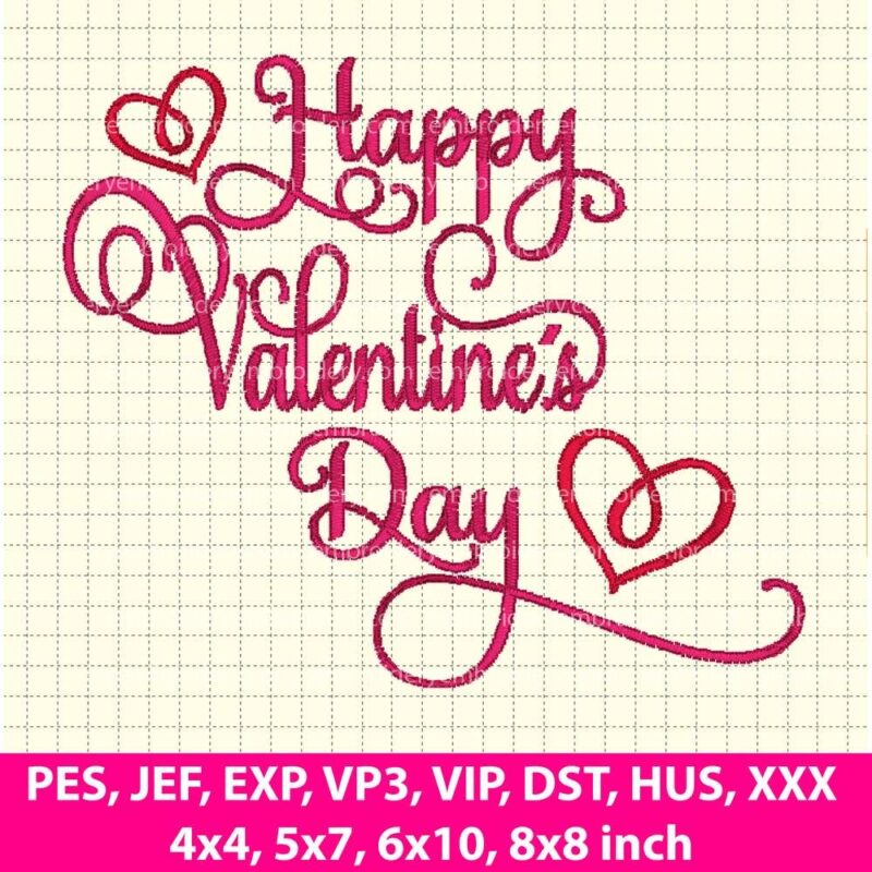 HAPPY VALENTINES DAY MACHINE EMBROIDERY DESIGN