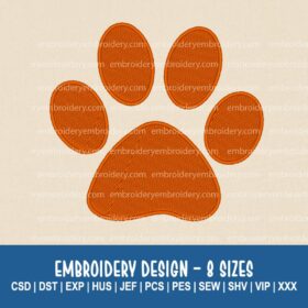 Cute Dog paw Machine Embroidery Design instatn download