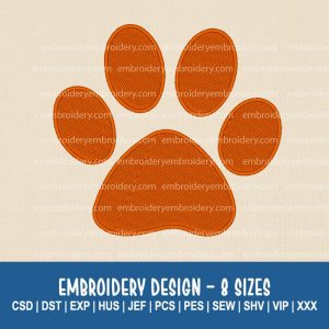 Dog paw Machine embroidery design
