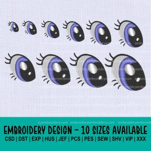 Cute Machine Embroidery pony eyes for the soft toys