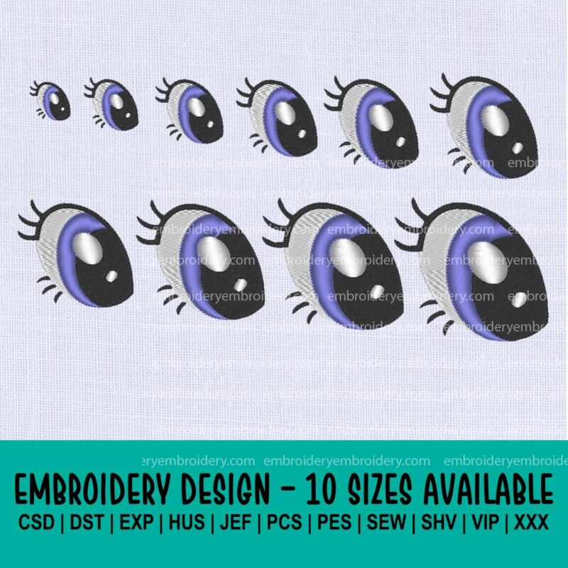 Cute Embroidery pony eyes machine embroidery design for the soft toys instant download
