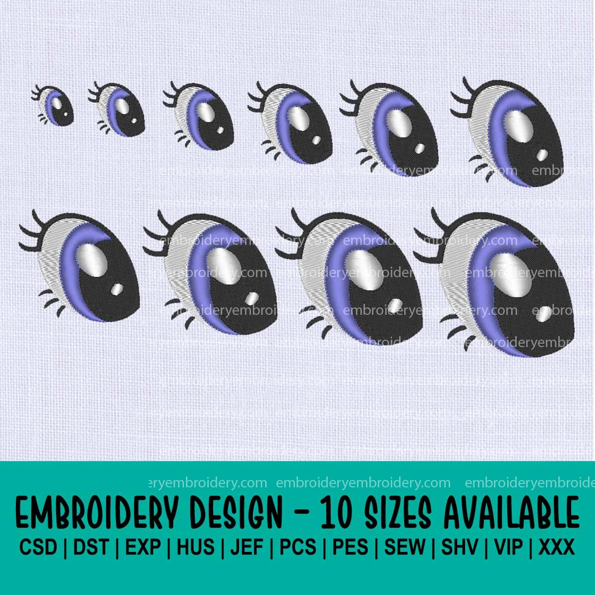Google Eyes Embroidery Design