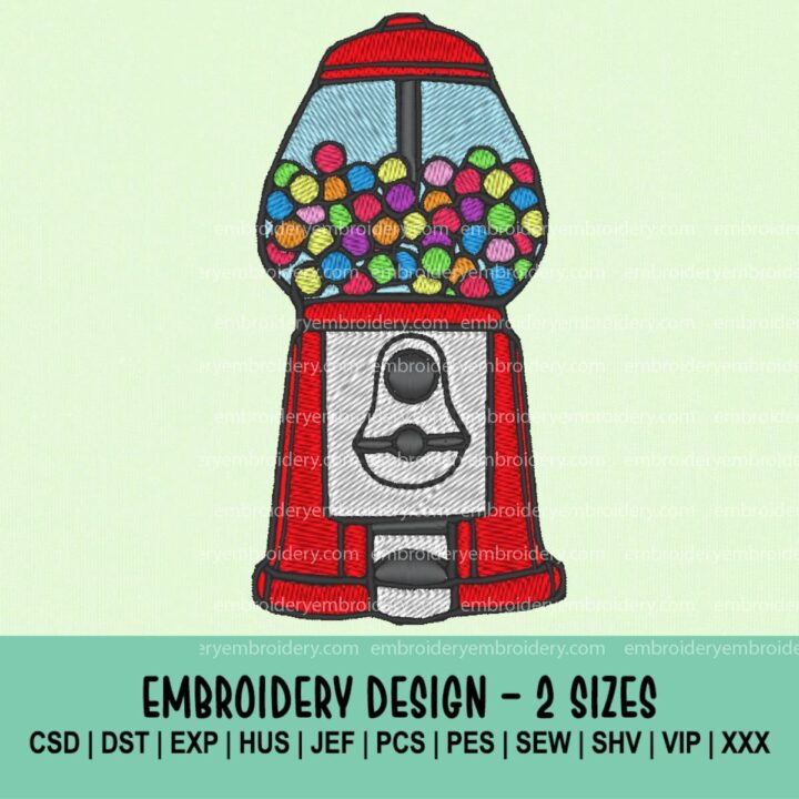 GUMBALL MACHINE MACHINE EMBROIDERY DESIGN INSTANT DOWNLOAD
