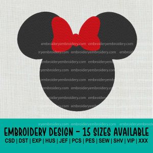 Minnie-mouse machine embroidery design files