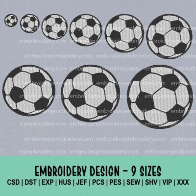 Soccer Ball machine embroidery designs
