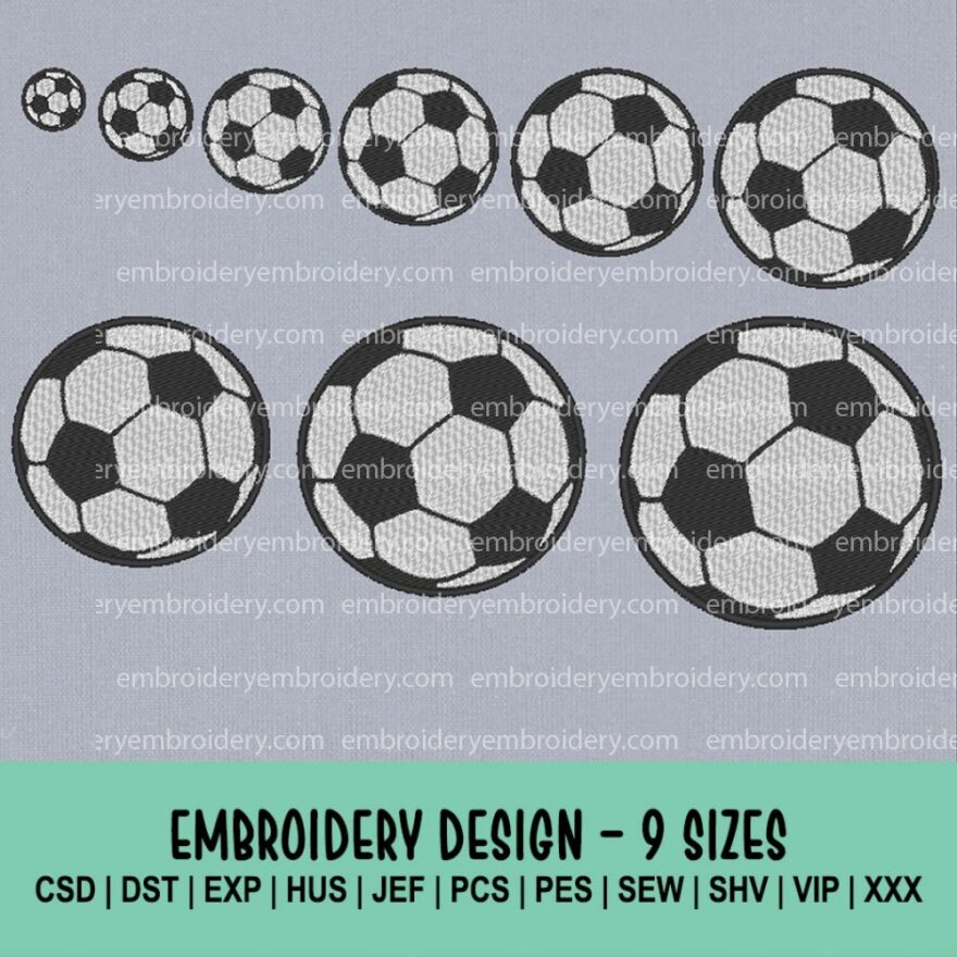 Soccer Ball machine embroidery designs instant download