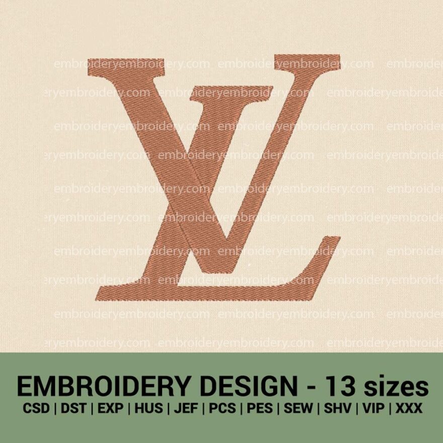 Louis Vuitton logo machine Machine Embroidery Design instant download