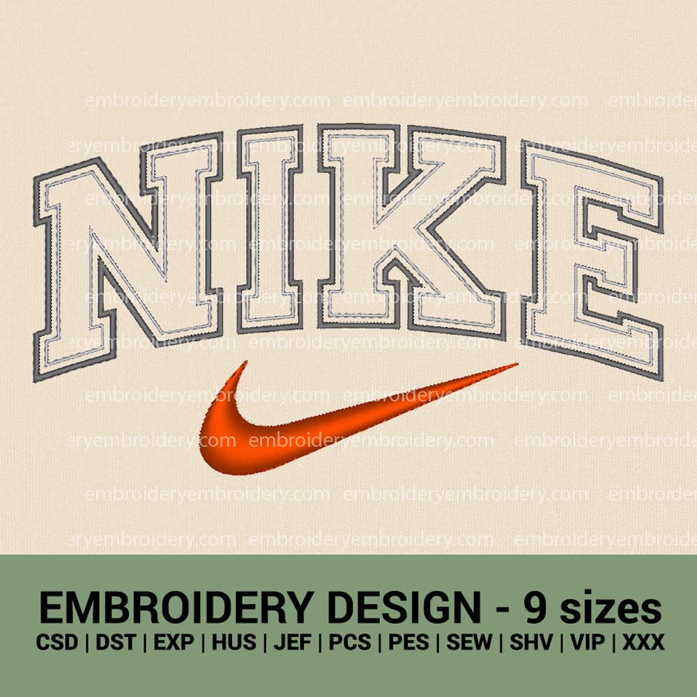 Classical Nike logo Machine Embroidery Design instant download