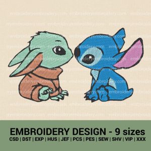 Baby Yoda Stitch Machine embroidery design