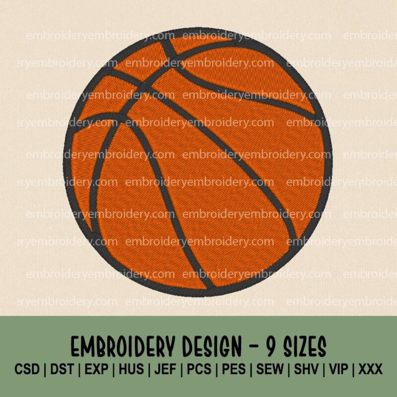 BASKETBALL BALL MACHINE EMBROIDERY DESIGN INSTANT DOWNLOAD
