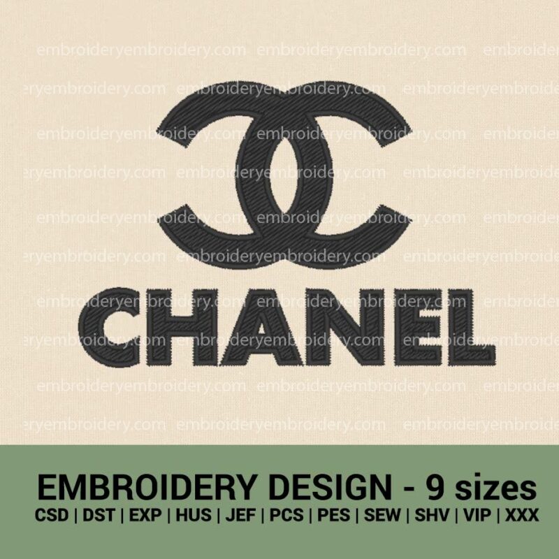 Chanel logo machine embroidery designs 9 sizes instant download
