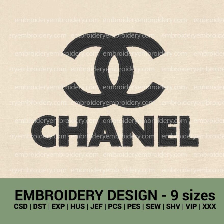 Chanel Logo Machine Embroidery design instant download