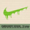 nike dripping logo machine embroidery designs | nike dripping sign swoosh embroidery files instant download