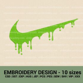 Nike Dripping Logo Machine Embroidery Design instant download