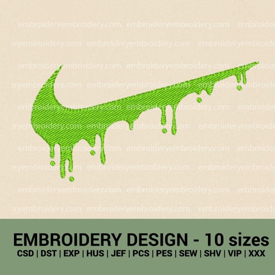 Nike Dripping Logo Machine Embroidery Design instant download