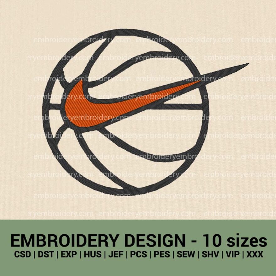 Nike Logo Basketball Machine Embroidery designs instant download
