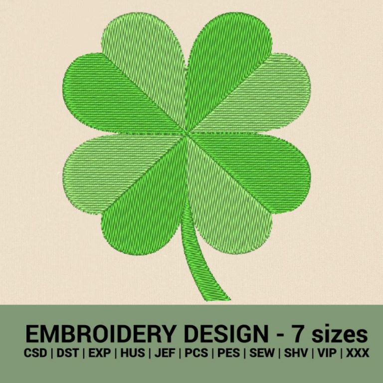 Shamrock St. Patrick's day machine embroidery design download