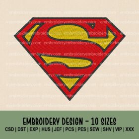 Superman sign Machine Embroidery Design instant download