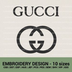 Gucci logo machine embroidery design