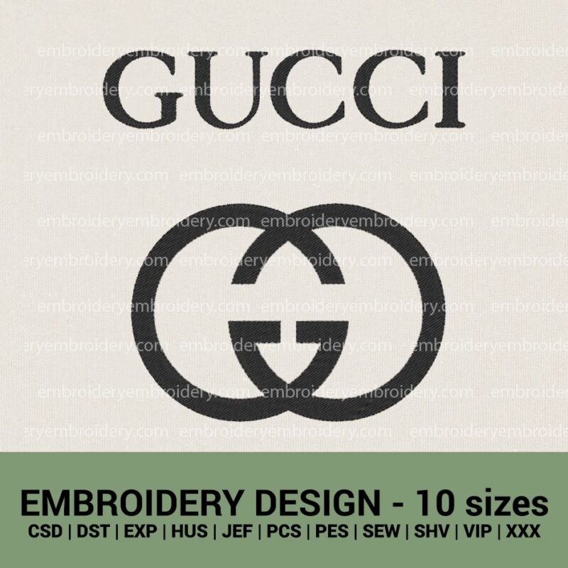 Gucci color logo machine embroidery design fil instant downloaad