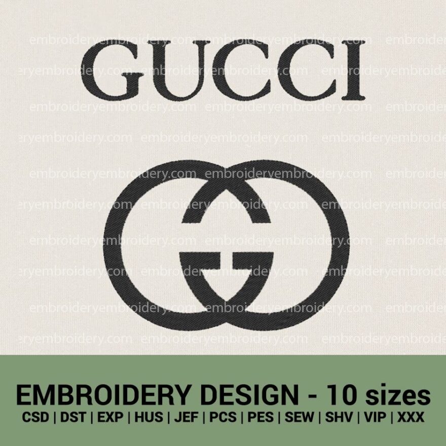 Gucci logo machine embroidery design instant download