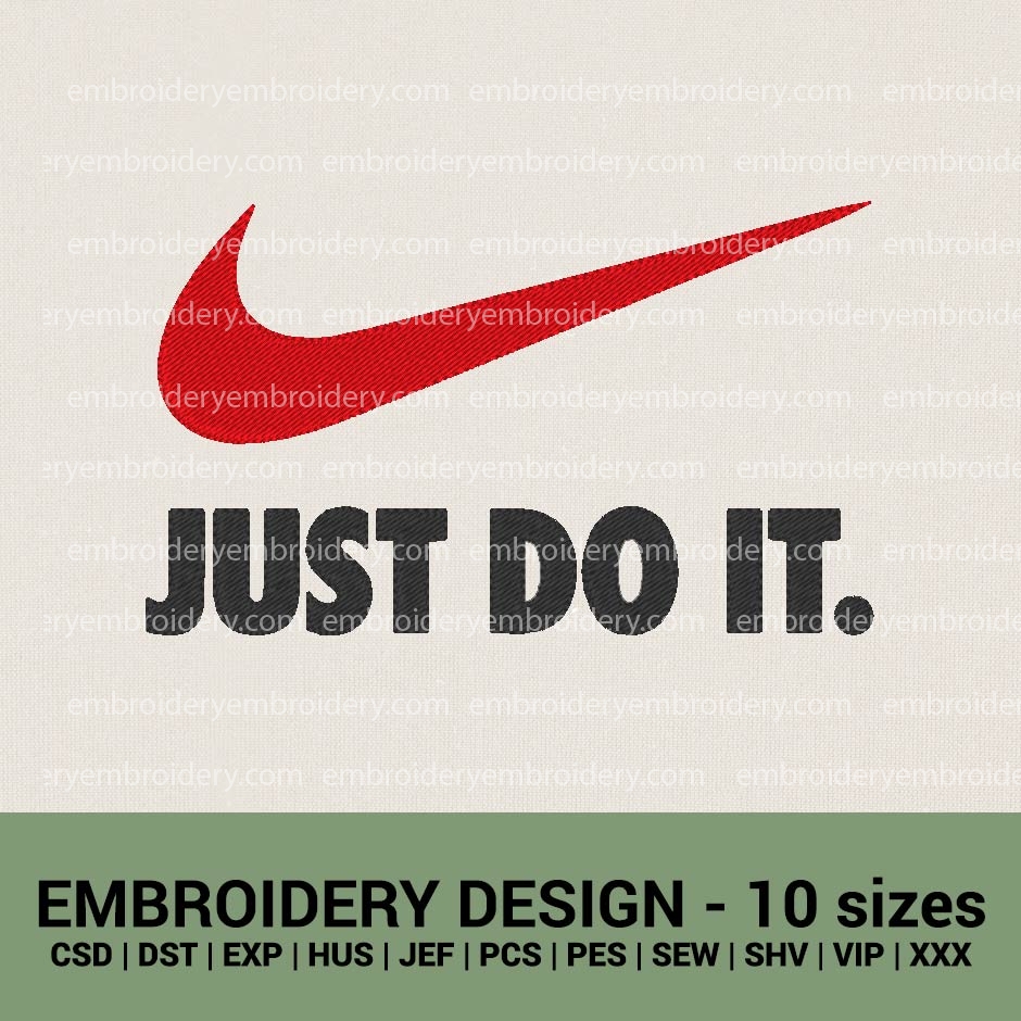 Nike JUST IT logo machine embroidery design | instant download