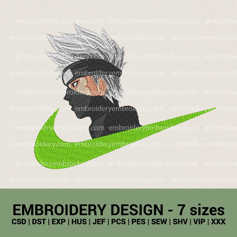 Nike Naruto logo Anime Machine Embroidery Design Files