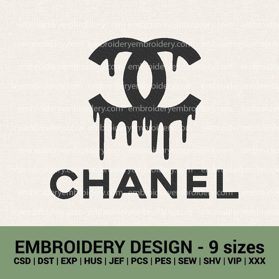 Coco Chanel Paris logo machine embroidery design files download