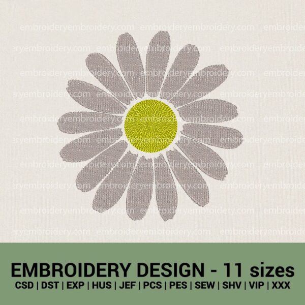 daisy easy embroidery design
