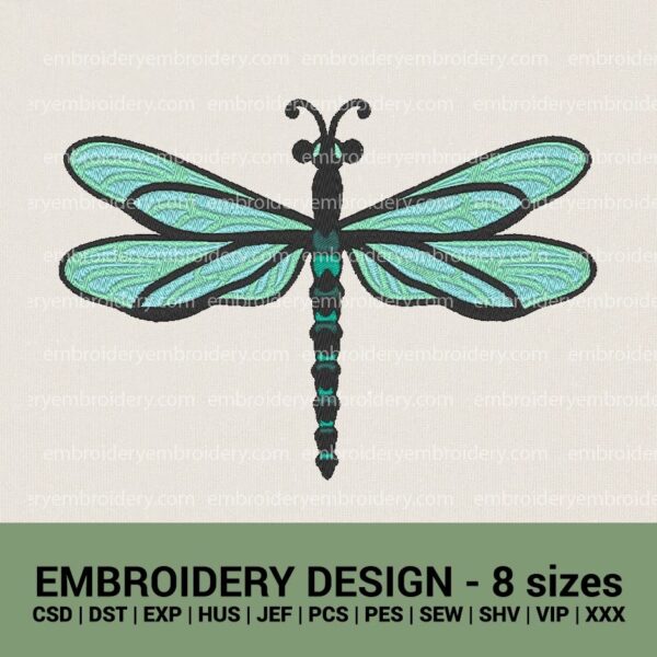 dragonfly machine embroidery design files | insect mahine embroidery designs instant download