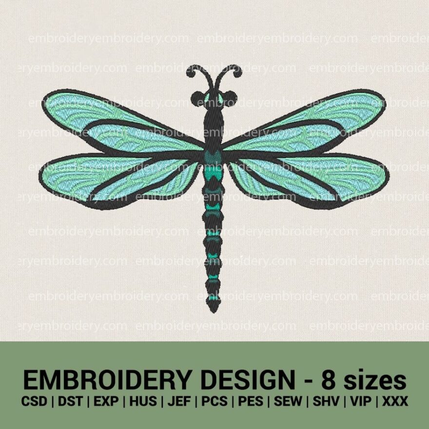 dragonfly machine embroidery design instant download