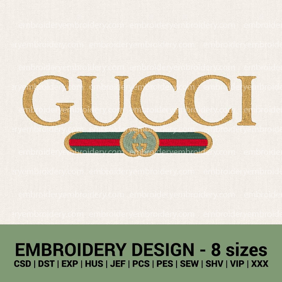 Gucci color logo machine embroidery design fil instant downloaad