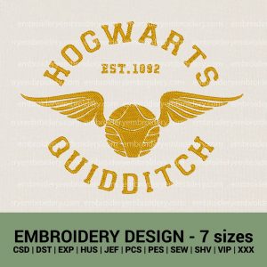 Hogwarts Quidditch machine embroidery design | harry potter embroidery