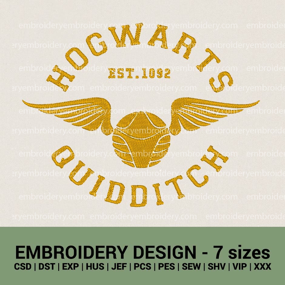 Hogwarts Quidditch machine embroidery design instant download