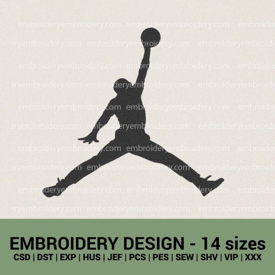 Nike Jordan Air logo machine embroidery design files instant download