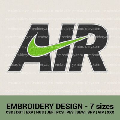Nike air logo machine embroidery design